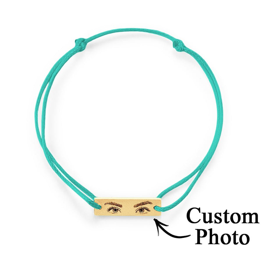 Custom Engraved Bracelet With Eyes Photo Eyes of Love Bracelet - Coolpeacock
