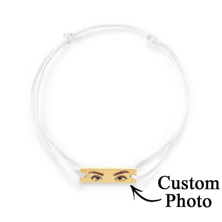 Custom Engraved Bracelet With Eyes Photo Eyes of Love Bracelet - Coolpeacock