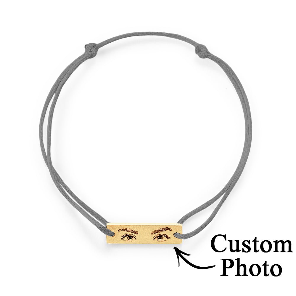 Custom Engraved Bracelet With Eyes Photo Eyes of Love Bracelet - Coolpeacock