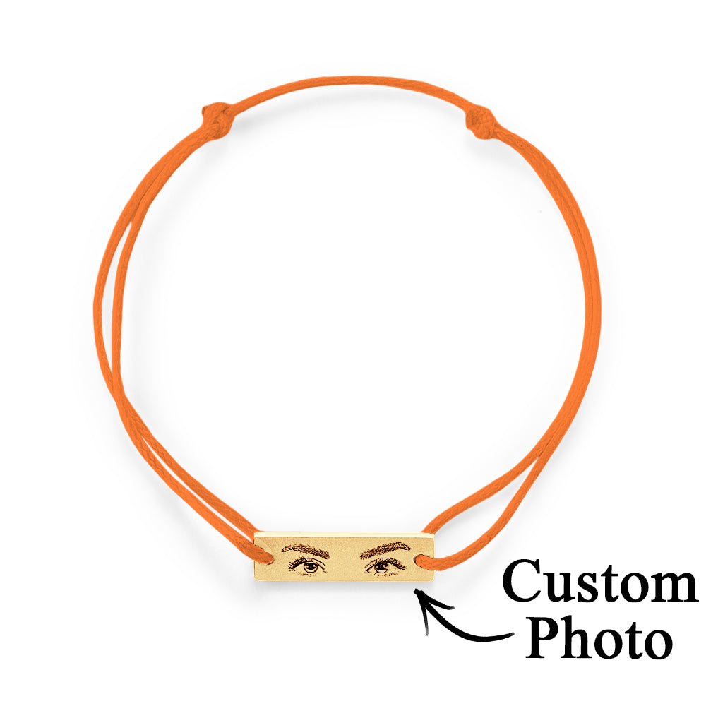 Custom Engraved Bracelet With Eyes Photo Eyes of Love Bracelet - Coolpeacock