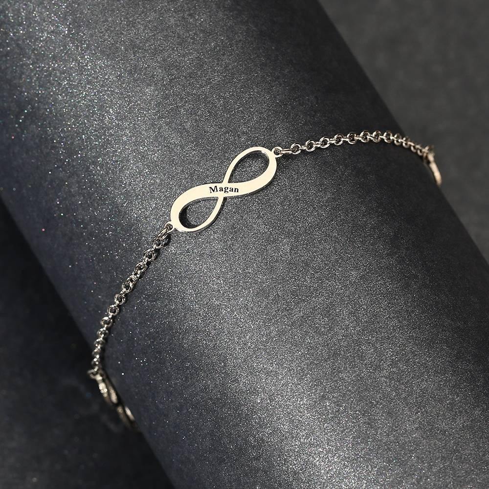 Custom Engraved Infinity Anklet 925 Sterling Silver - Coolpeacock