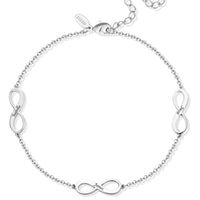 Custom Engraved Infinity Anklet 925 Sterling Silver - Coolpeacock