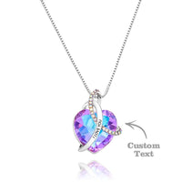 Custom Engraved Necklace Crystal Heart Love Gifts for Women - Coolpeacock