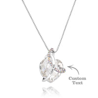 Custom Engraved Necklace Crystal Heart Love Gifts for Women - Coolpeacock