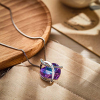 Custom Engraved Necklace Crystal Heart Love Gifts for Women - Coolpeacock