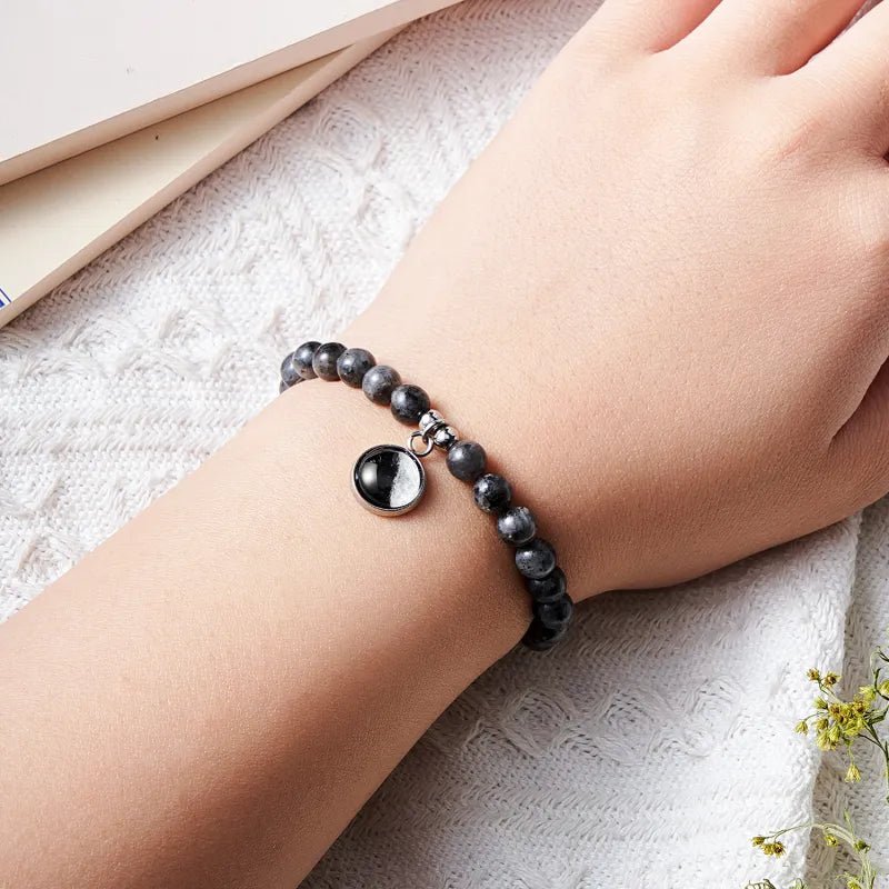 Custom Moon Phase Beads Bracelet Luminous Bracelet Gift for Her - Coolpeacock