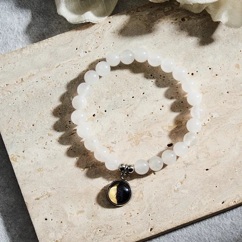 Custom Moon Phase Beads Bracelet Luminous Bracelet Gift for Her - Coolpeacock
