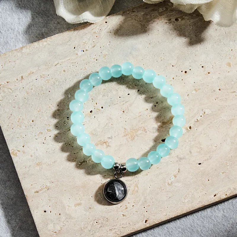 Custom Moon Phase Beads Bracelet Luminous Bracelet Gift for Her - Coolpeacock