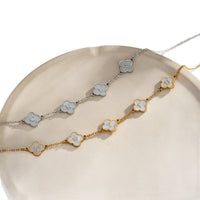 Custom Mother of Pearl Clover Letter Necklaces and necklace sets - KIAHMILLA