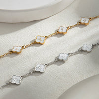 Custom Mother of Pearl Clover Letter Necklaces and necklace sets - KIAHMILLA