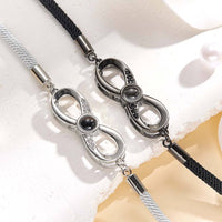 Custom Photo Black & White Couple Projection Bracelets | Personalized Matching Jewelry Set - Coolpeacock