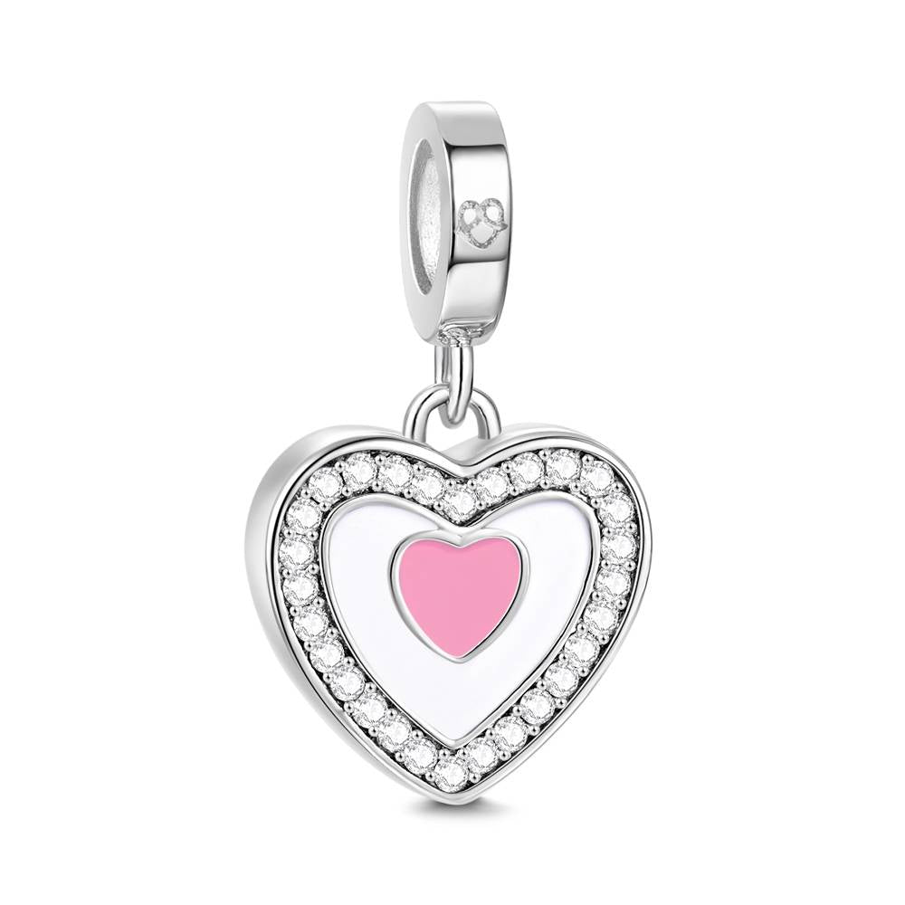 Custom Photo Dangle Heart Charm For Bracelet Jewelry Making - Coolpeacock
