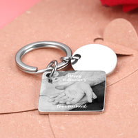 Custom Photo Engraved Calendar Silver Key Chain Best Anniversary Gift - Coolpeacock