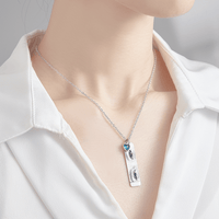 Custom Photo Necklace with Birthstone Eye Engraved Necklace Gifts for Her - Coolpeacock