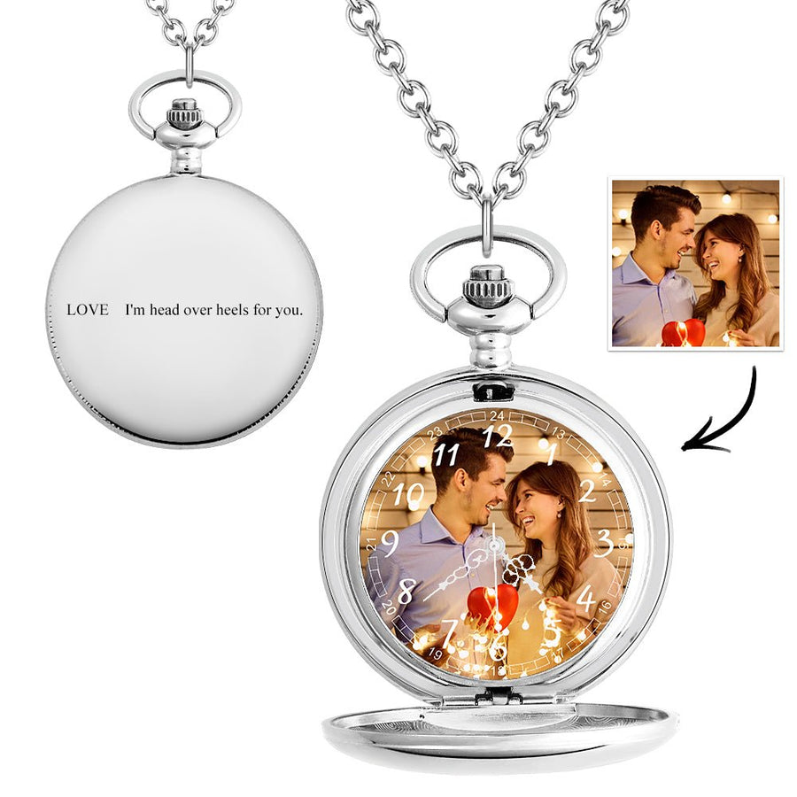 Custom Photo Pocket Watch Personalised Engravable Pocket Watchs Gift - Coolpeacock