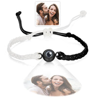 Custom Photo Projection Bracelet Black and White Colorblock Bracelet Creative Gift - Coolpeacock
