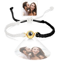 Custom Photo Projection Bracelet Black and White Colorblock Bracelet Creative Gift - Coolpeacock