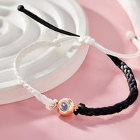 Custom Photo Projection Bracelet Black and White Colorblock Bracelet Creative Gift - Coolpeacock