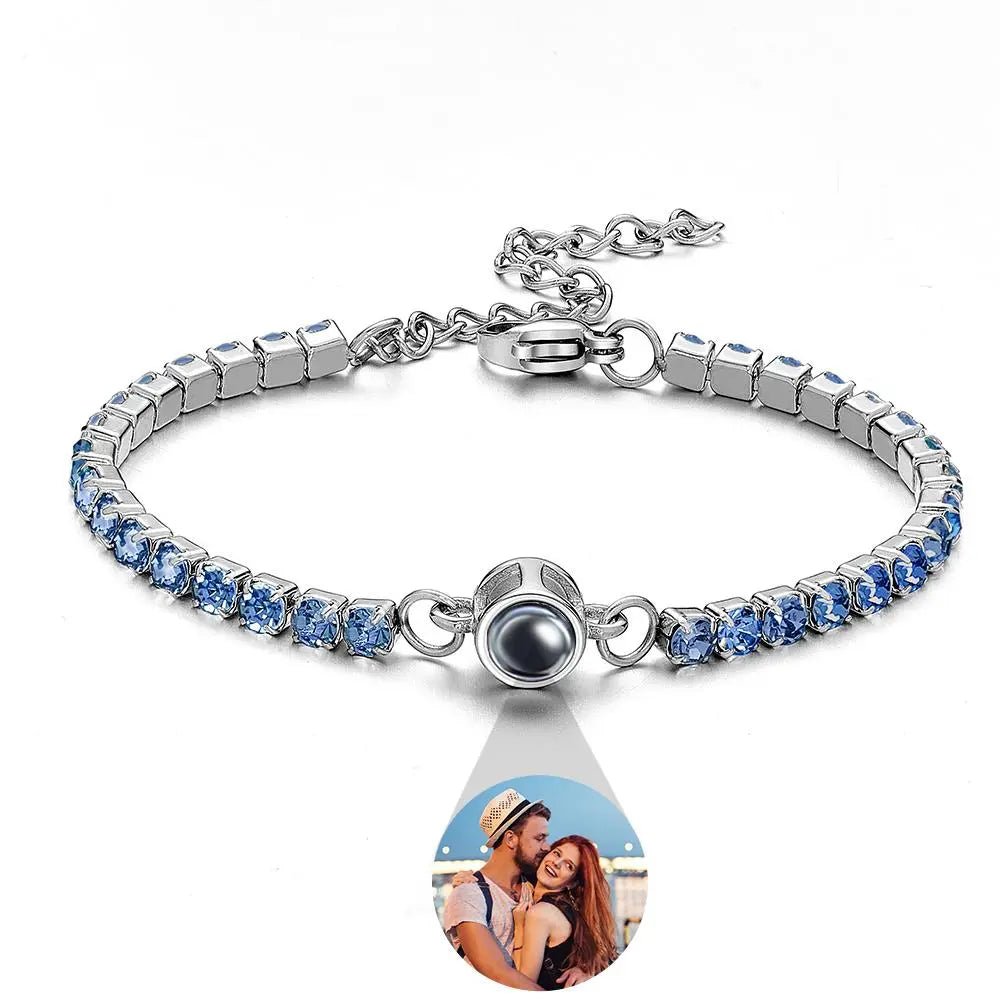 Custom Photo Projection Bracelet Fashionable All Diamonds Bracelet Gifts For Her - Coolpeacock