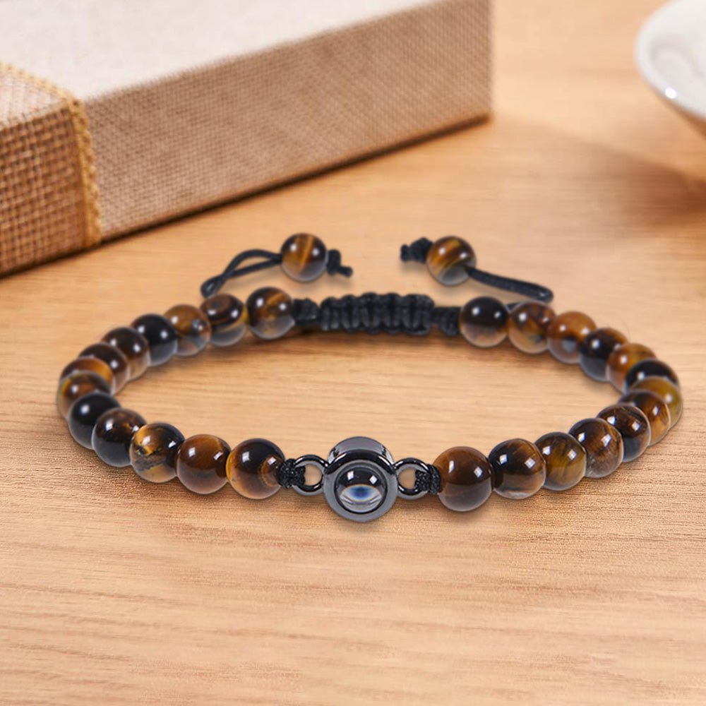 Custom Photo Projection Bracelet I Love You 100 Languages Men's Bracelet Gift for Boyfriend Husband Dad - Coolpeacock