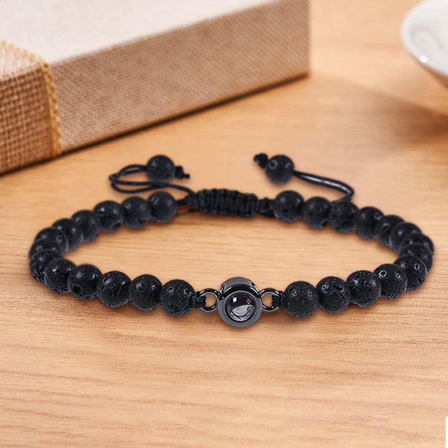 Custom Photo Projection Bracelet I Love You 100 Languages Men's Bracelet Gift for Boyfriend Husband Dad - Coolpeacock