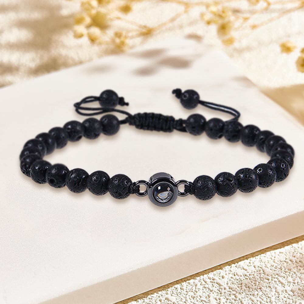 Custom Photo Projection Bracelet I Love You 100 Languages Men's Bracelet Gift for Boyfriend Husband Dad - Coolpeacock