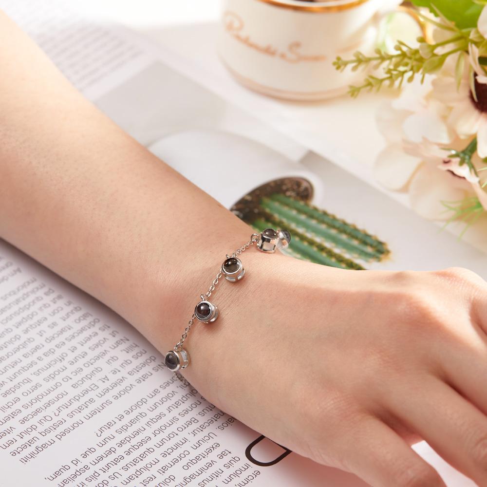 Custom Photo Projection Bracelet Minimalist Gift Memorial Photo Jewelry Trendy Best Friend Gift for Her - Coolpeacock