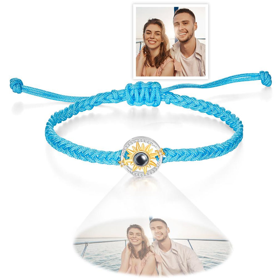 Custom Photo Projection Bracelet Sun Flower Fashion Couple Gifts - Coolpeacock