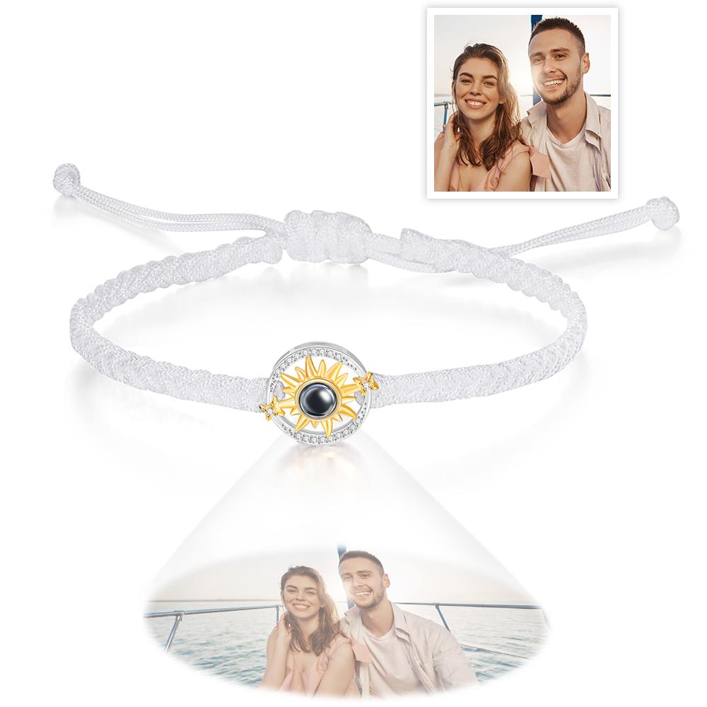 Custom Photo Projection Bracelet Sun Flower Fashion Couple Gifts - Coolpeacock