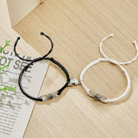 Custom Photo Projection Bracelet Woven Heart Magnetic Bracelet Gift for Couple - Coolpeacock