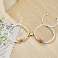 Custom Photo Projection Bracelet Woven Heart Magnetic Bracelet Gift for Couple - Coolpeacock