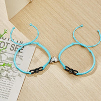 Custom Photo Projection Bracelet Woven Heart Magnetic Bracelet Gift for Couple - Coolpeacock