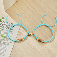 Custom Photo Projection Bracelet Woven Heart Magnetic Bracelet Gift for Couple - Coolpeacock