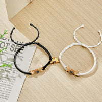 Custom Photo Projection Bracelet Woven Heart Magnetic Bracelet Gift for Couple - Coolpeacock
