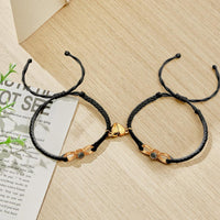 Custom Photo Projection Bracelet Woven Heart Magnetic Bracelet Gift for Couple - Coolpeacock