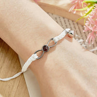 Custom Photo Projection Bracelet Woven Heart Magnetic Bracelet Gift for Couple - Coolpeacock