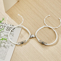 Custom Photo Projection Bracelet Woven Heart Magnetic Bracelet Gift for Couple - Coolpeacock