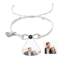 Custom Photo Projection Bracelet Woven Heart Magnetic Bracelet Gift for Couple - Coolpeacock