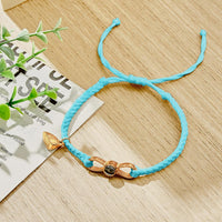 Custom Photo Projection Bracelet Woven Heart Magnetic Bracelet Gift for Couple - Coolpeacock