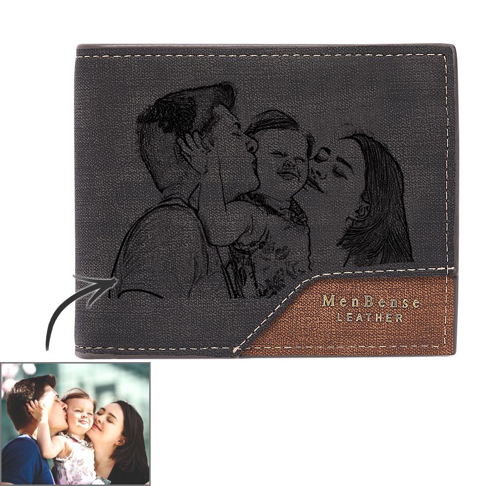 Custom Photo Wallet Bronzing Simplicity Men's Wallet Gifts For Dad - Coolpeacock