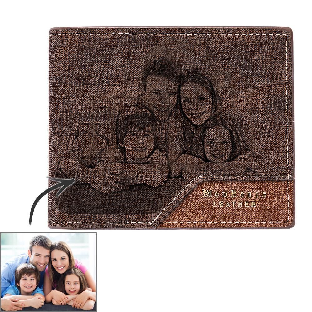 Custom Photo Wallet Bronzing Simplicity Men's Wallet Gifts For Dad - Coolpeacock