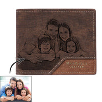 Custom Photo Wallet Bronzing Simplicity Men's Wallet Gifts For Dad - Coolpeacock