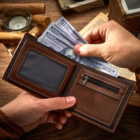 Custom Photo Wallet Bronzing Simplicity Men's Wallet Gifts For Dad - Coolpeacock