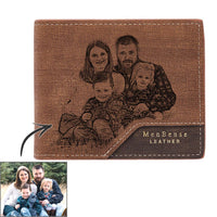 Custom Photo Wallet Bronzing Simplicity Men's Wallet Gifts For Dad - Coolpeacock