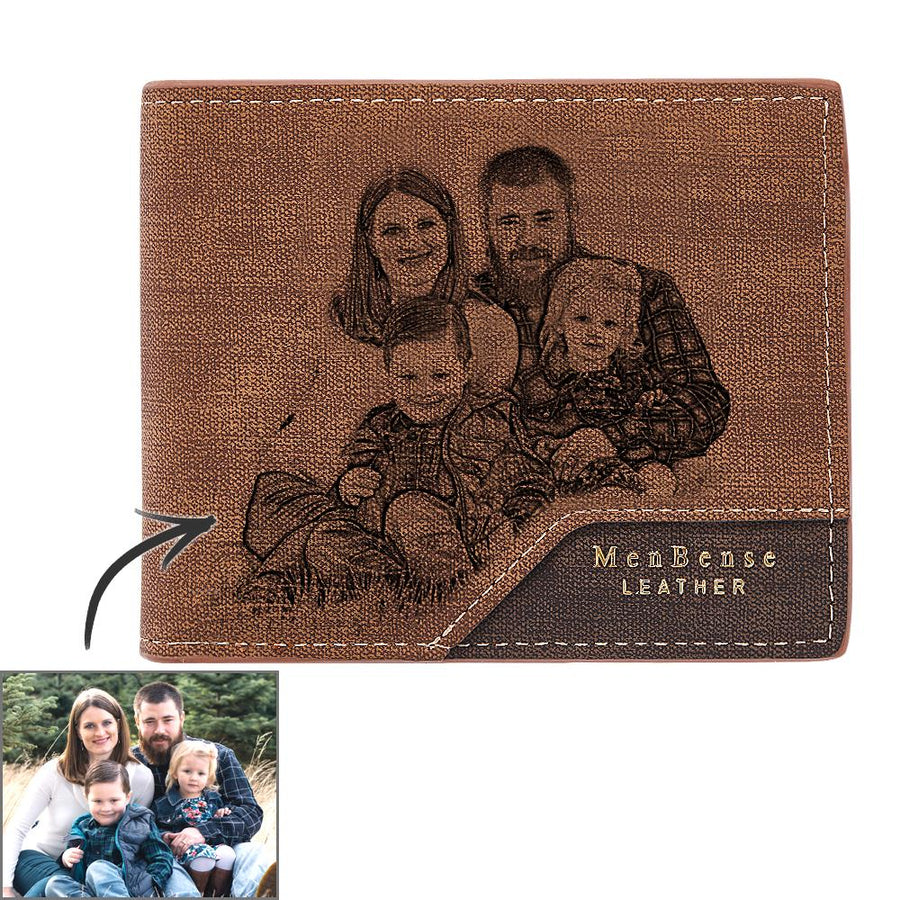 Custom Photo Wallet Bronzing Simplicity Men's Wallet Gifts For Dad - Coolpeacock
