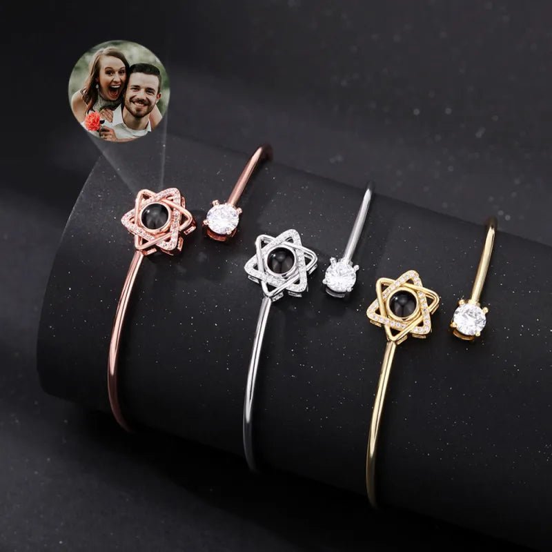 Custom Projection Bracelet Personalized Photo Bracelet Heart Jewelry Gift for Her - Coolpeacock