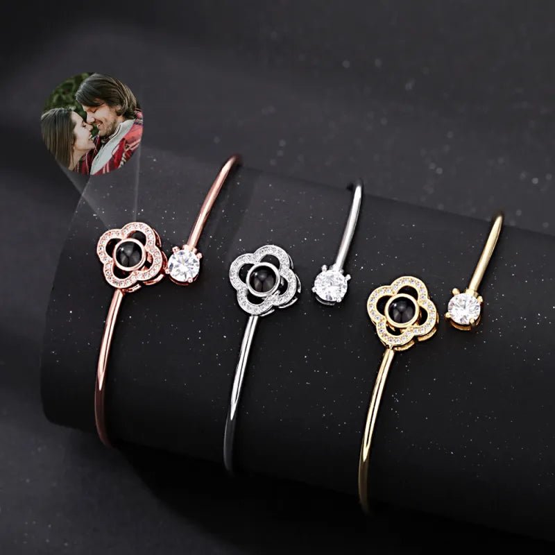 Custom Projection Bracelet Personalized Photo Bracelet Heart Jewelry Gift for Her - Coolpeacock