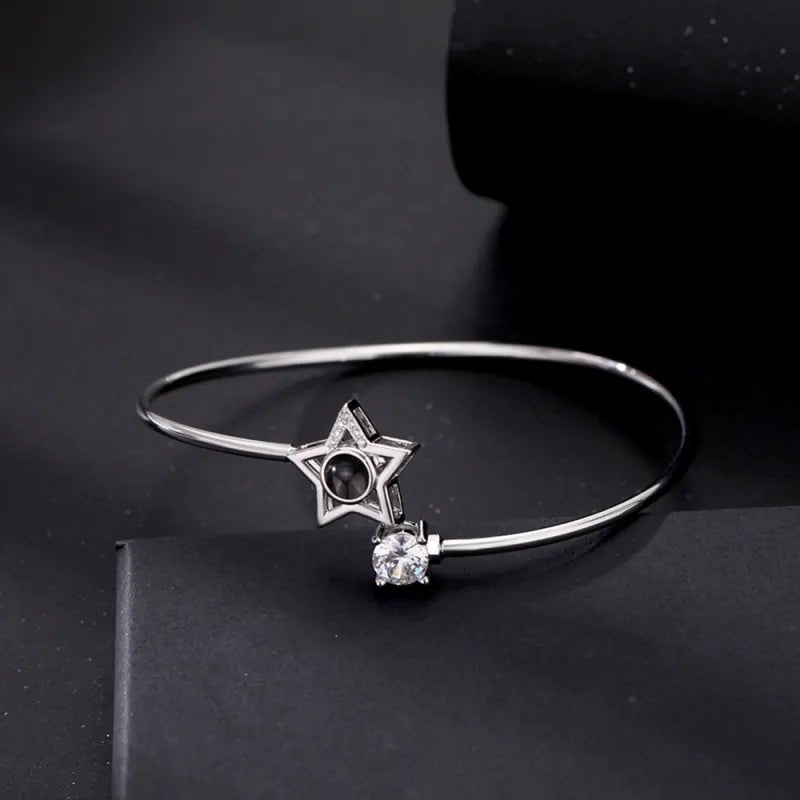 Custom Projection Bracelet Personalized Photo Bracelet Heart Jewelry Gift for Her - Coolpeacock