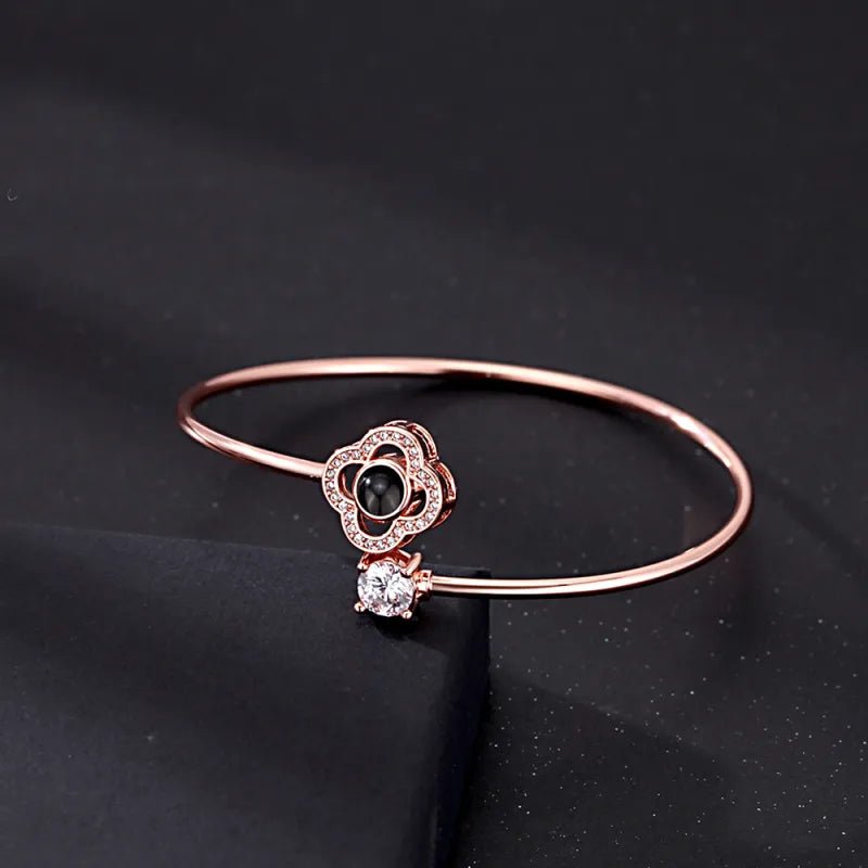 Custom Projection Bracelet Personalized Photo Bracelet Heart Jewelry Gift for Her - Coolpeacock