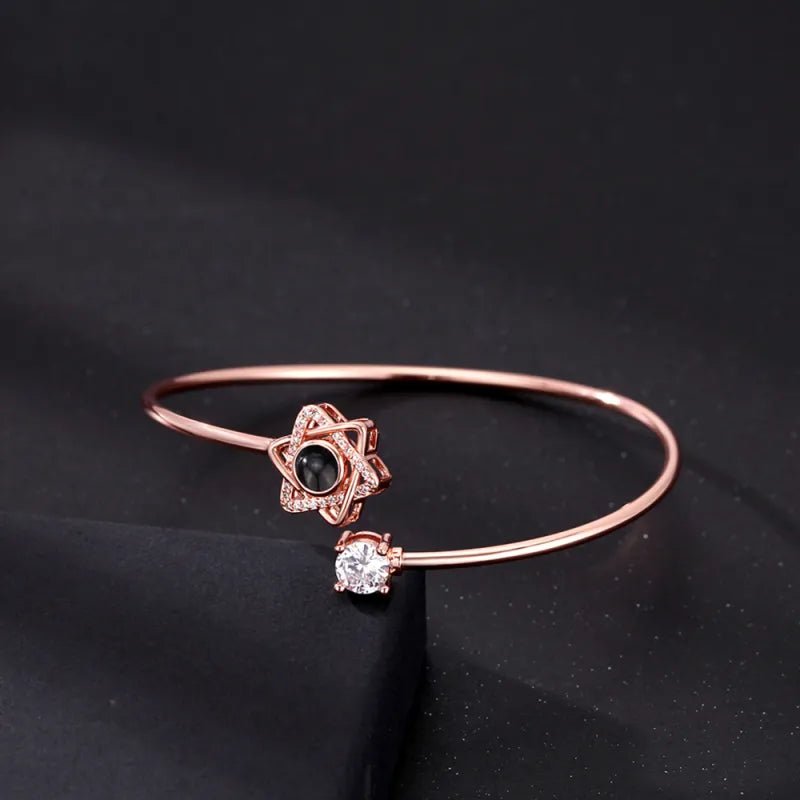 Custom Projection Bracelet Personalized Photo Bracelet Heart Jewelry Gift for Her - Coolpeacock